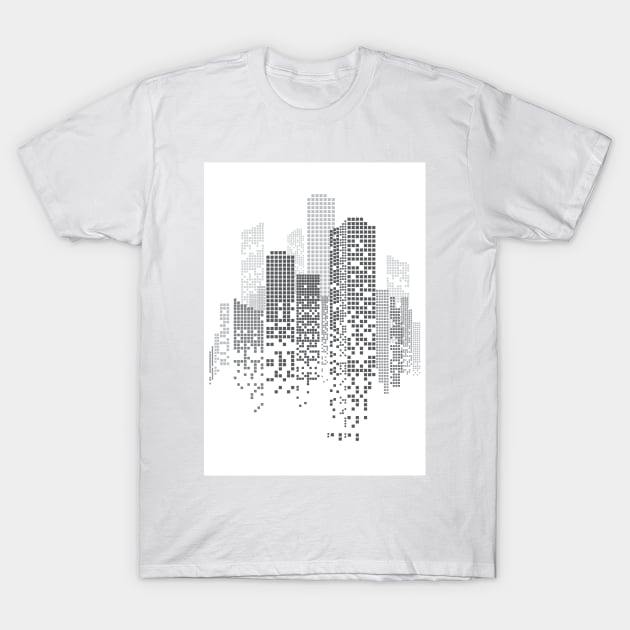 Pixel City. A stylized image of an urban landscape. T-Shirt by CatCoconut-Art
